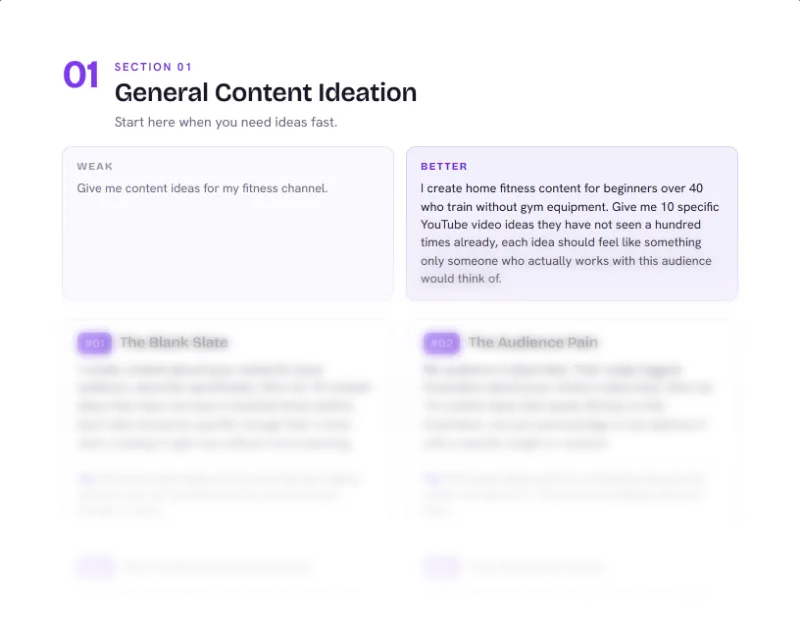 Top of page 4 of 100 Content Idea Prompt Pack, from the AI Content Creator Kit