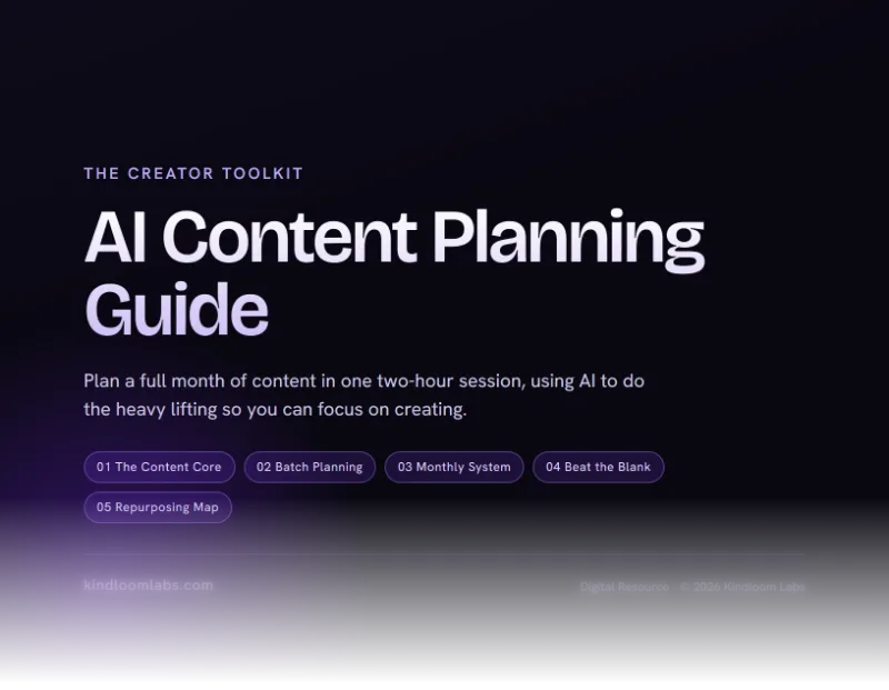 Cover of AI Content Planning Guide, from the AI Content Creator Kit