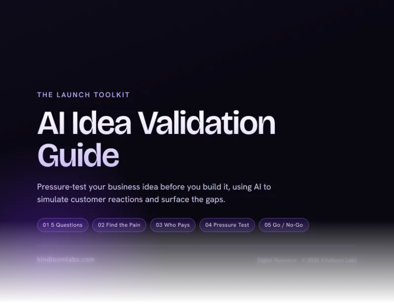 Cover of AI Idea Validation Guide, from the Self-Starter Launch Kit